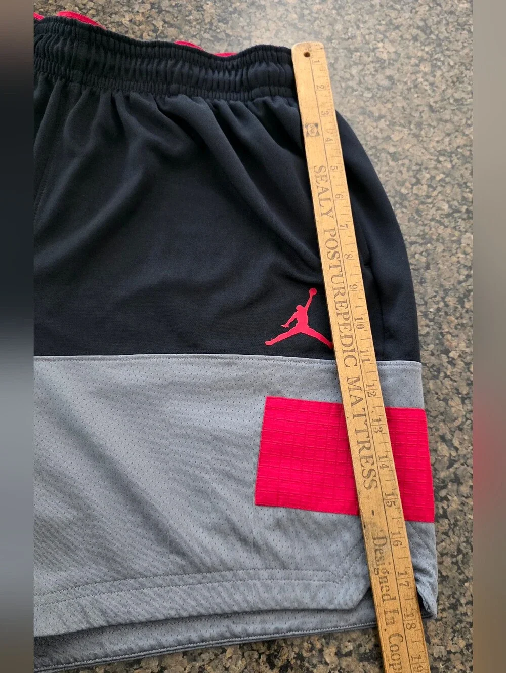Nike Jordan Dri Fit Air Statement Shorts Men Black/Gray/Red CZ4766-010 Sz Large